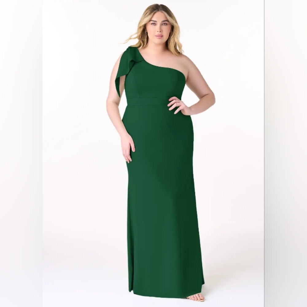 Azazie! Elegant One-Shoulder Green Dress A16(XL)